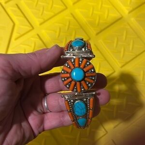 Turquoise watch style bracelet one of kind beautiful made